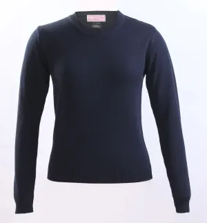 Black Cotton Knit Crew neck sweater.