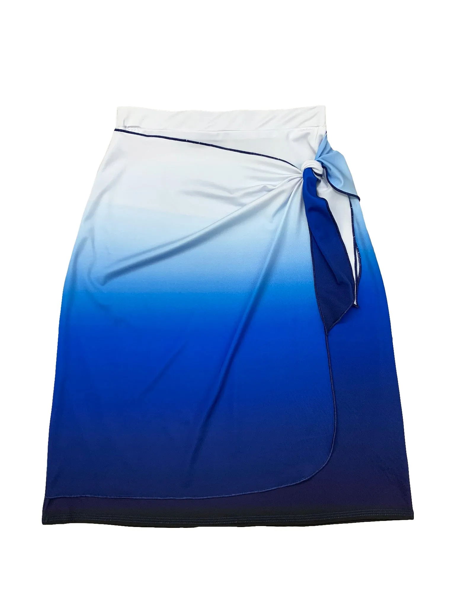 Blue Ombre Wrap Swim Skirt