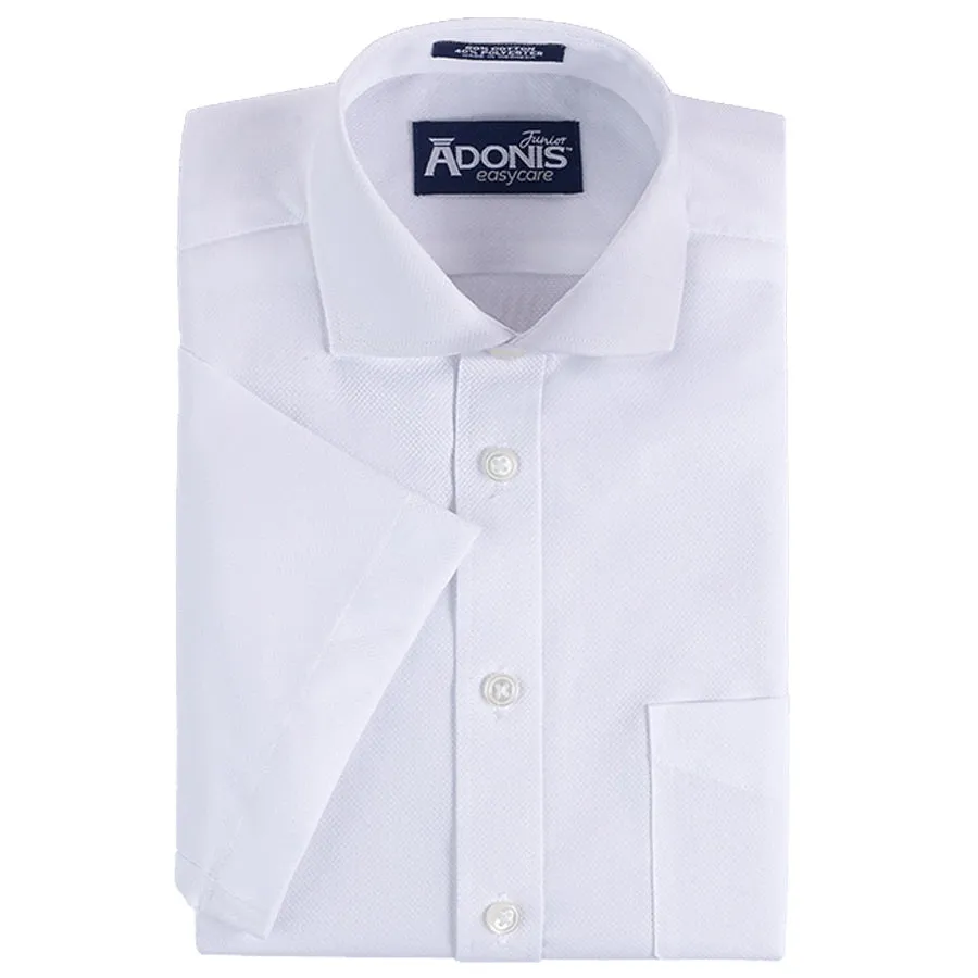 Boys Adonis White on White Short Sleeve Shirt