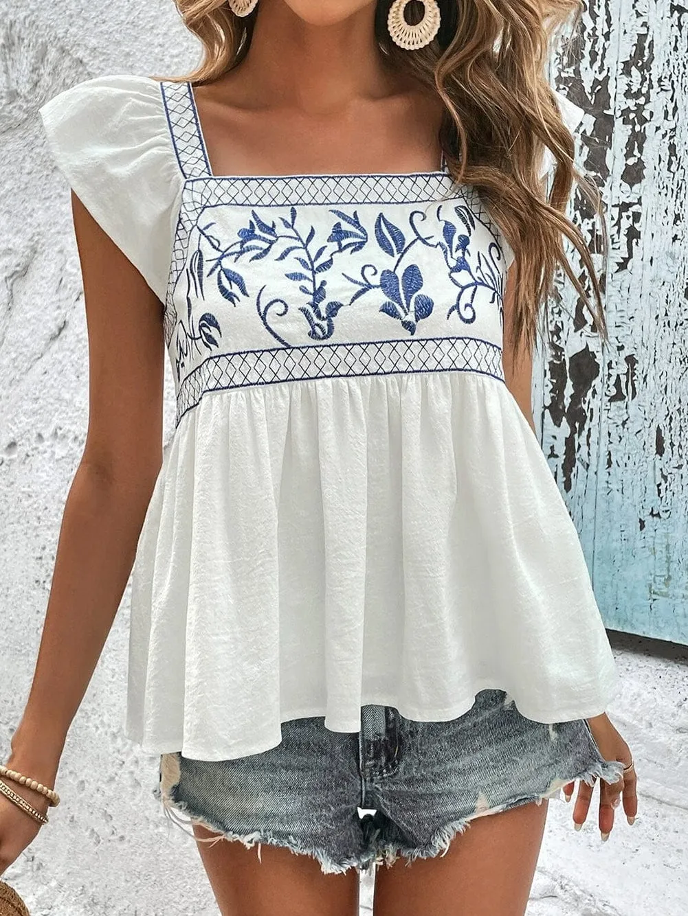 Breathtaking White Embroidered Top