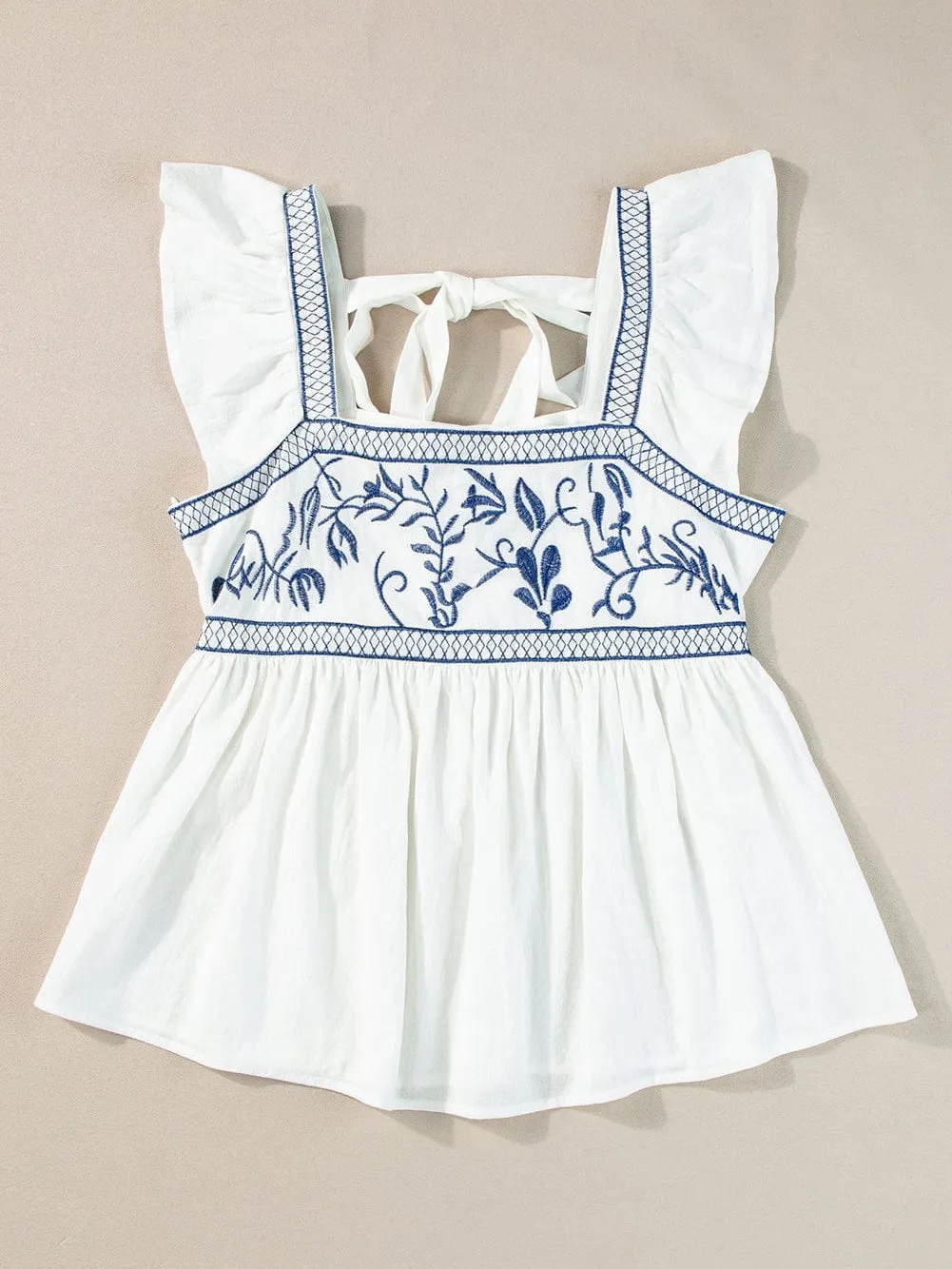 Breathtaking White Embroidered Top