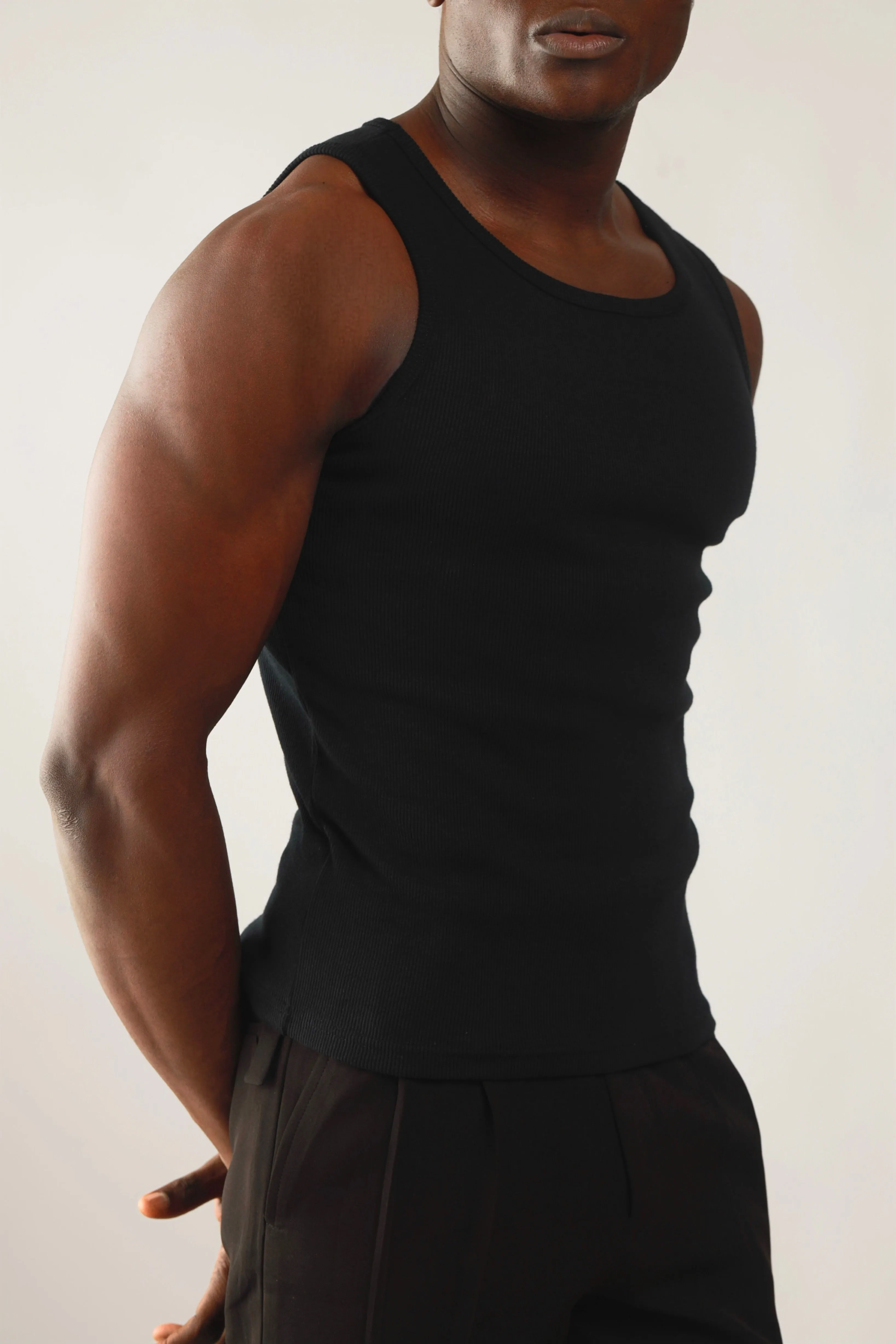 Calix Breathable Compression Tank Top (460G)(Premium Quality) - Black