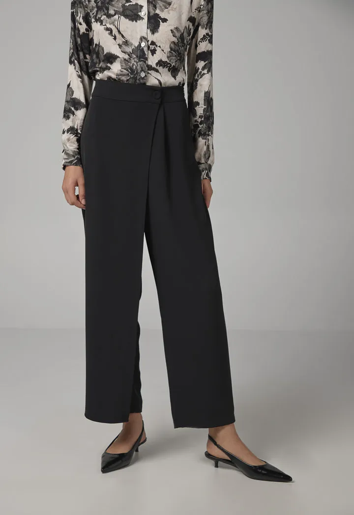 Choice Straight Cut Wrap Trousers Black