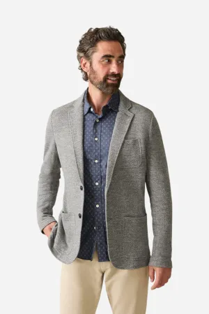 Faherty Inlet Knit Blazer in Medium Grey Melange