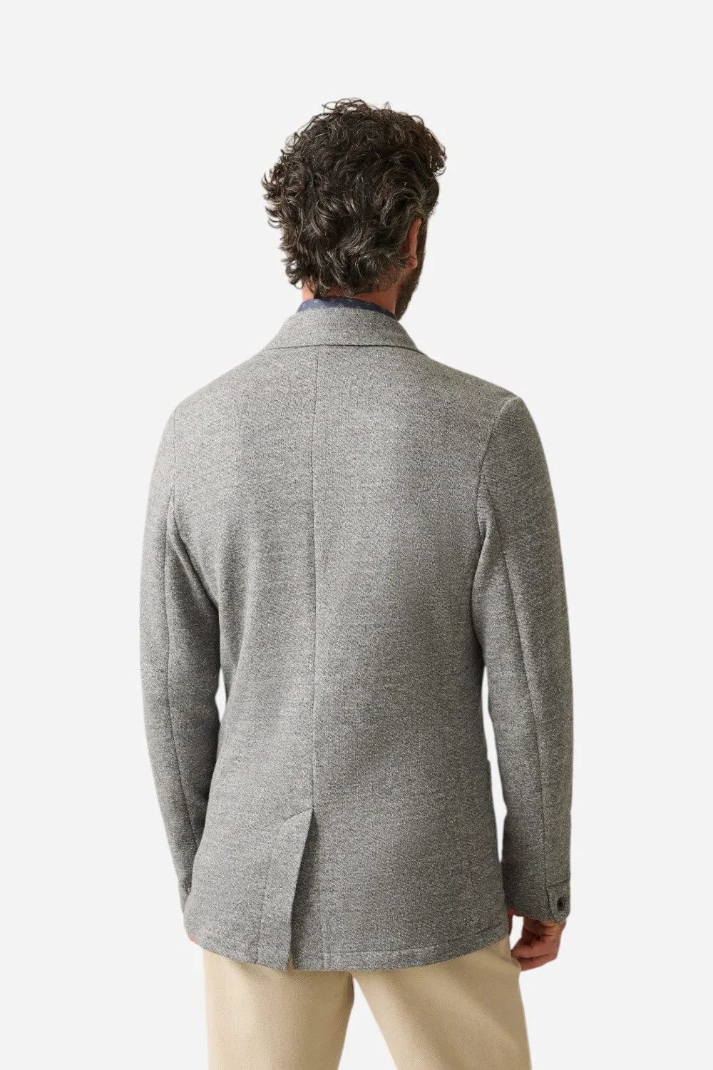 Faherty Inlet Knit Blazer in Medium Grey Melange