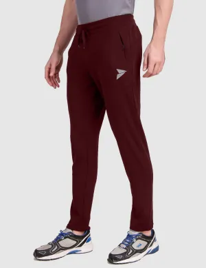 Fitinc Maroon Trackpant with Concealed Zipper Pockets