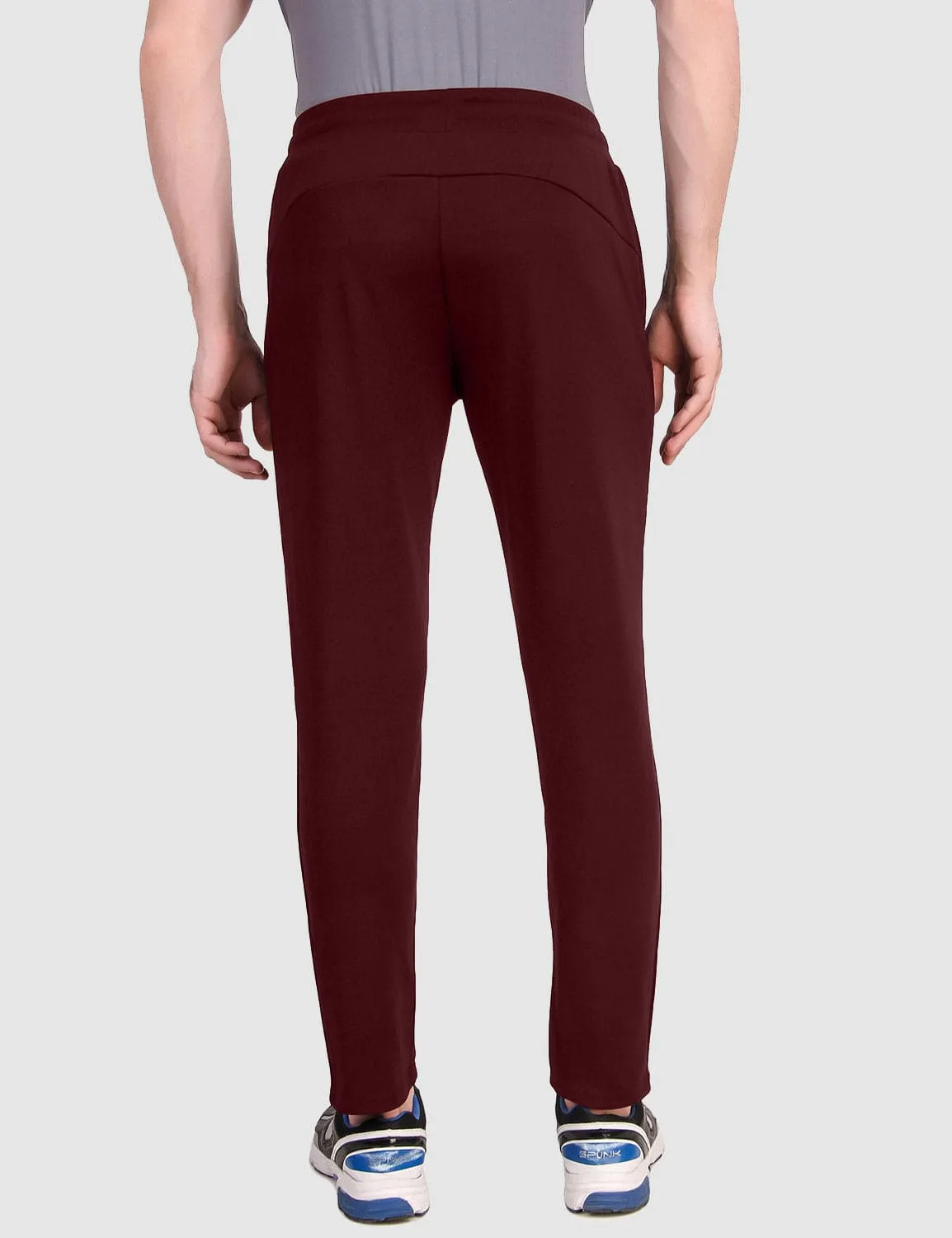 Fitinc Maroon Trackpant with Concealed Zipper Pockets