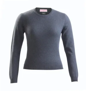 Ladies Charcoal Gray Knit Crew neck sweater