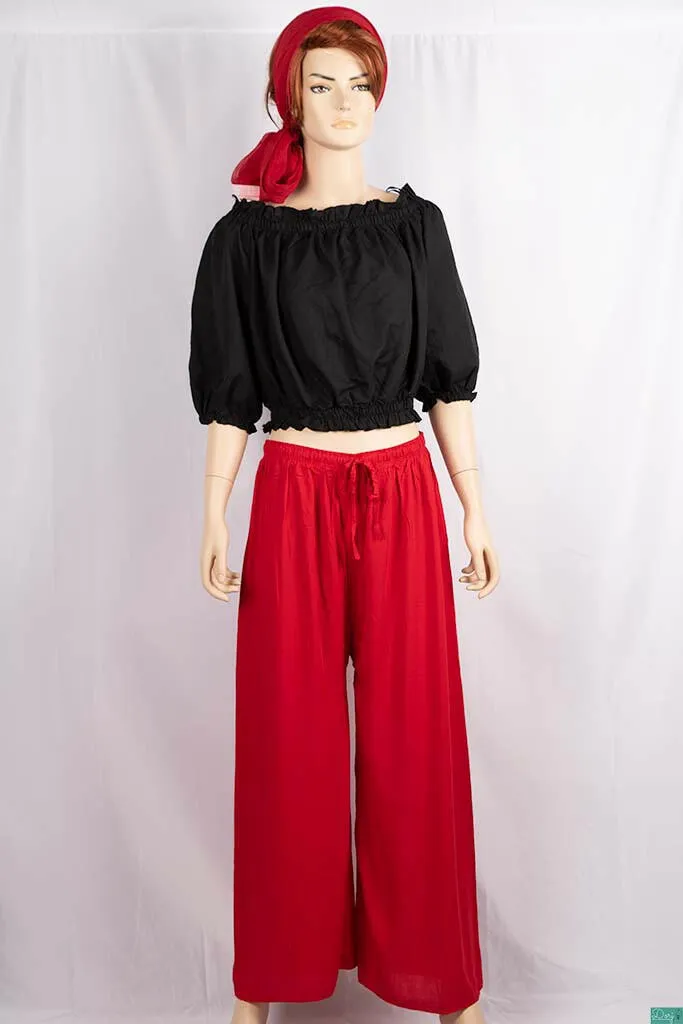 Ladies Wide-Legged Long Palazzo Pants