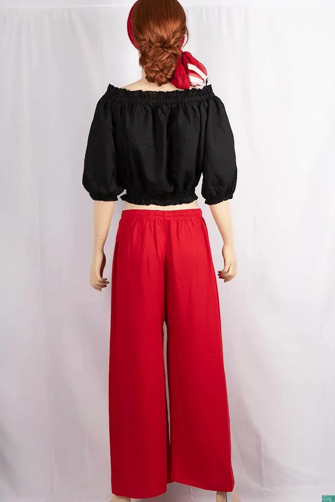 Ladies Wide-Legged Long Palazzo Pants