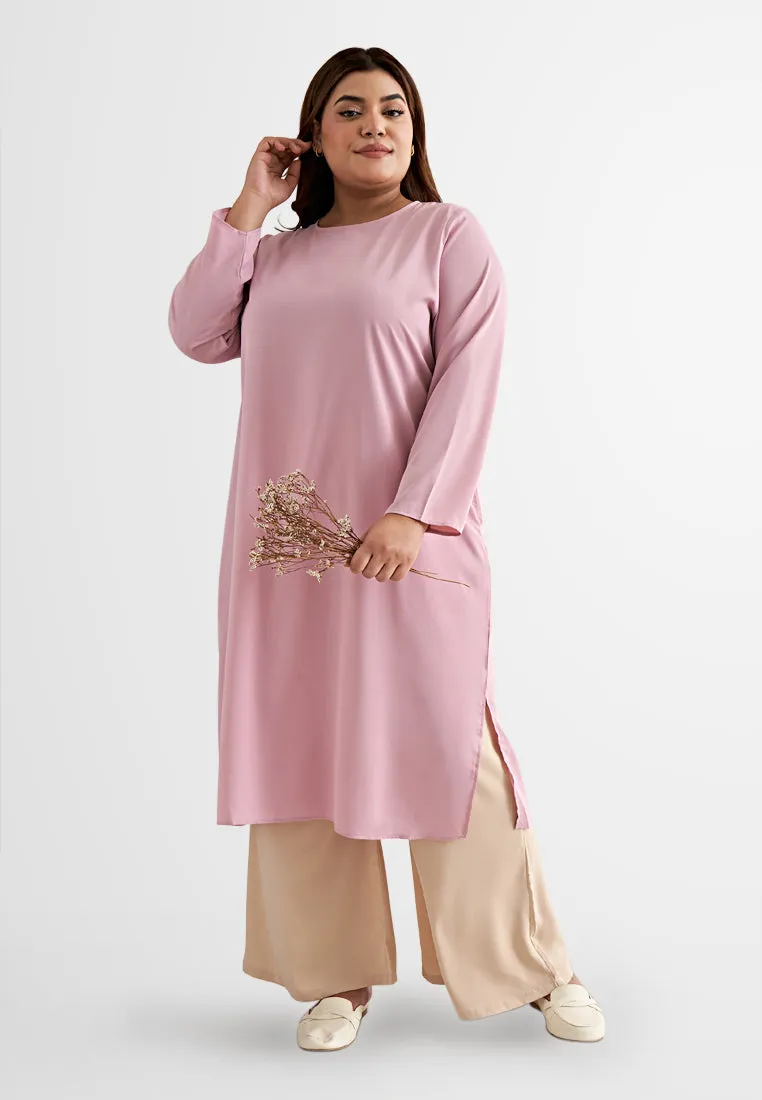 Lanika Smooth Long Tunic Top - Pink