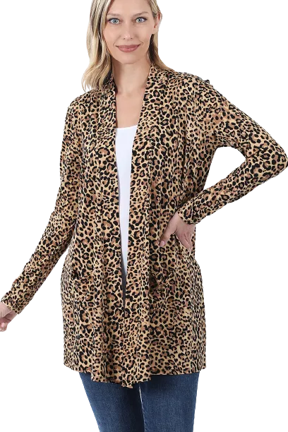 Leopard Print Slouchy Cardigan