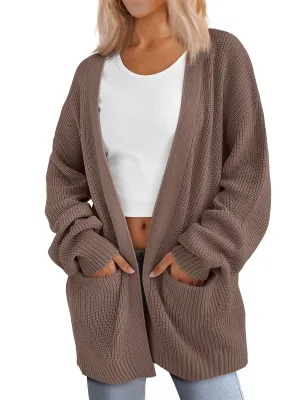 LILLUSORY Womens Oversized Cardigans Soft Knit Cardigan Sweater with Pockets