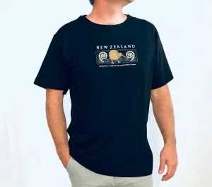 Mens T Shirt - Embroidered Kiwi