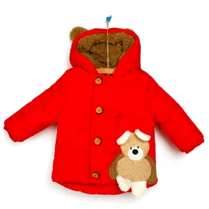 Midimod Baby Boy Coat with Toy Pocket - Red