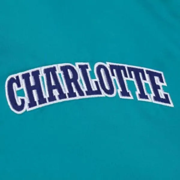 Mitchell & Ness Charlotte Hornets Heavyweight Satin Jacket Teal