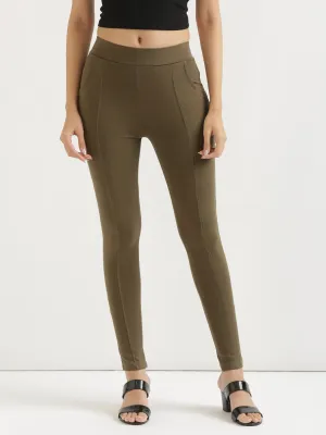 Olive Green 4-Way Stretchable Pants