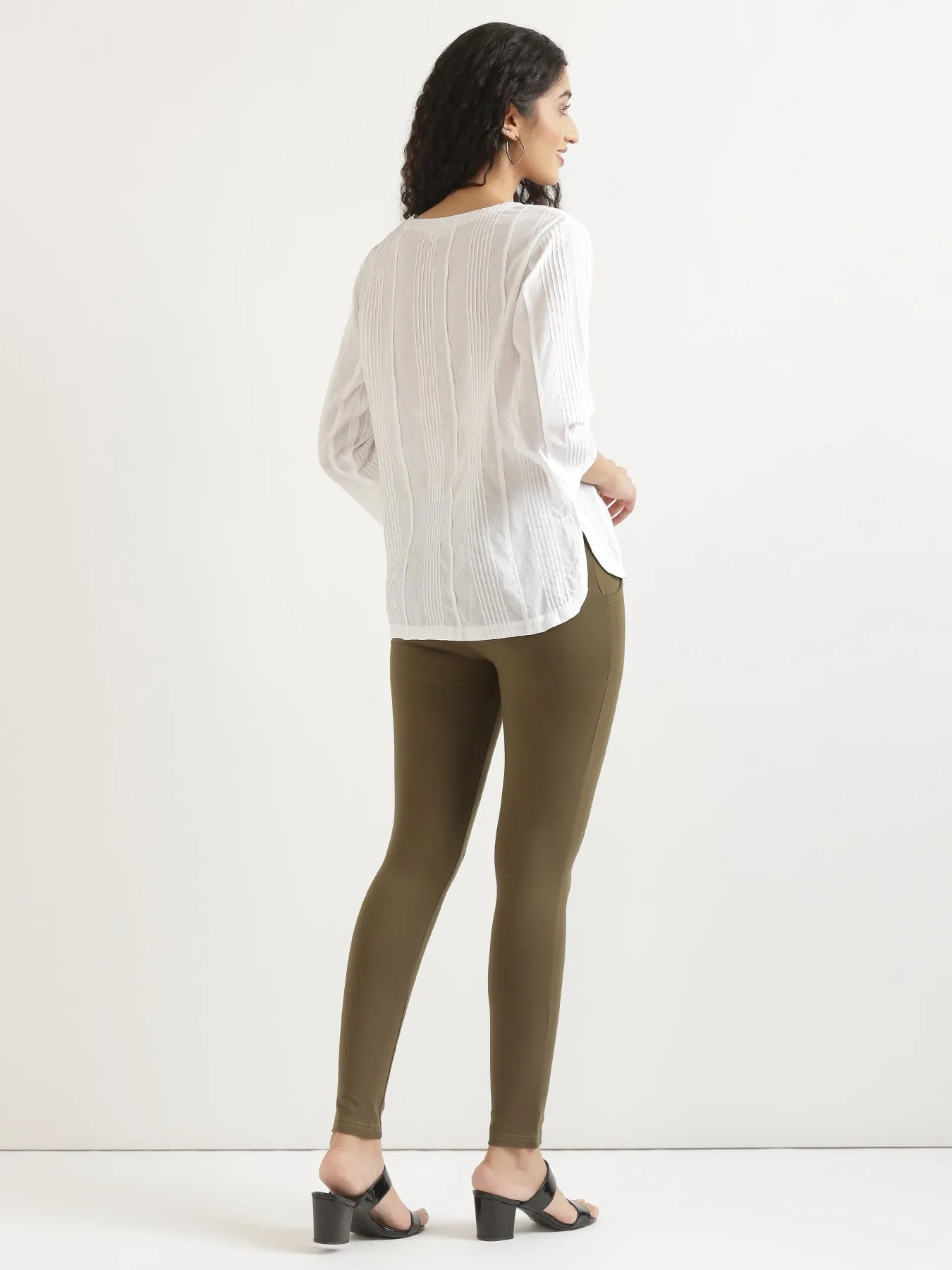 Olive Green 4-Way Stretchable Pants