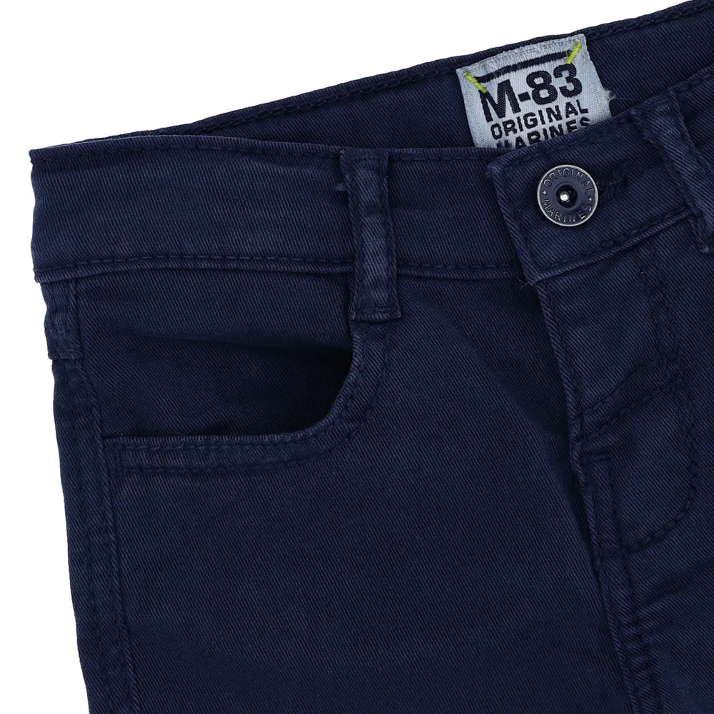 OM M83 Slim fit Stretchable Navy Blue Pant 1294