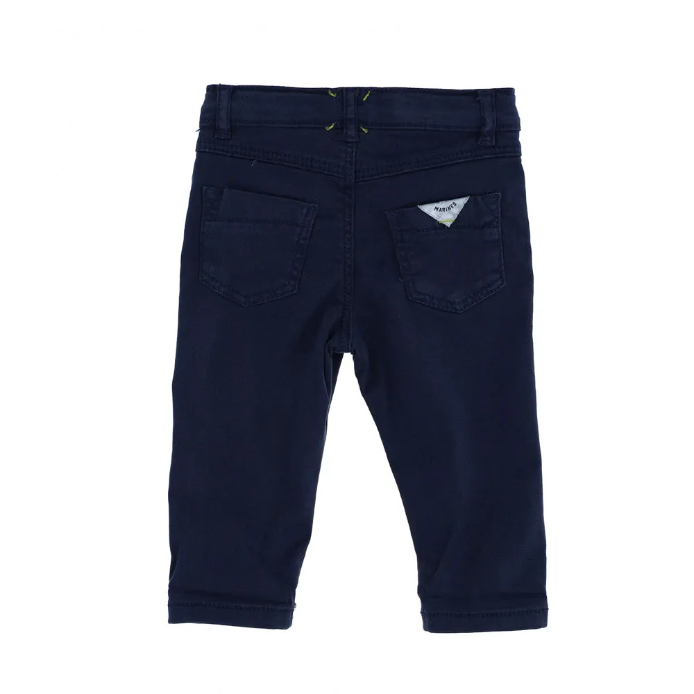 OM M83 Slim fit Stretchable Navy Blue Pant 1294