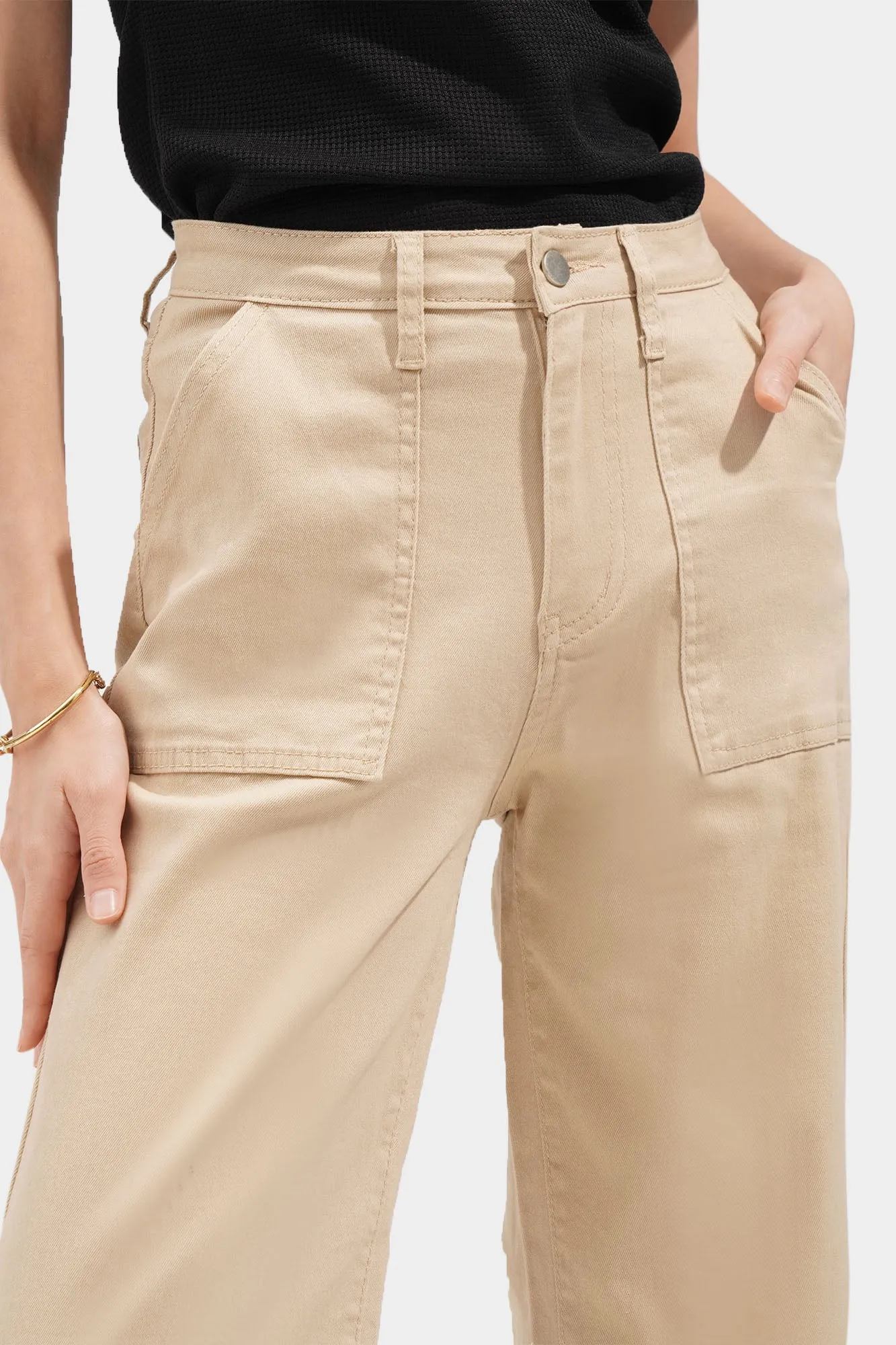 Patch Pocket Straight Pants