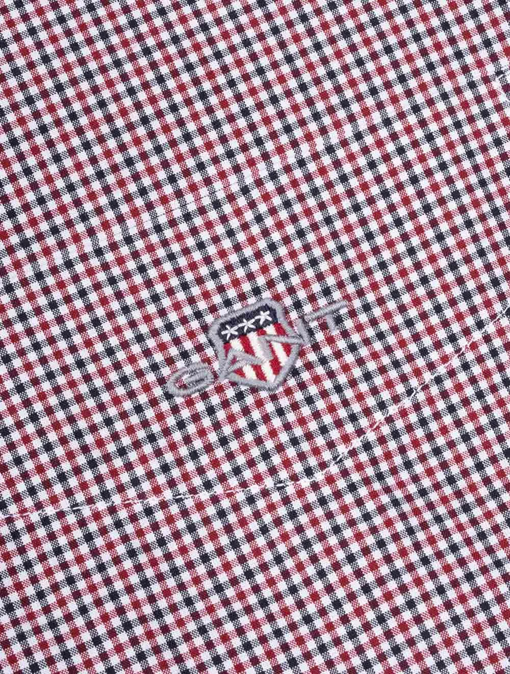 Regular Poplin Micro Check Shirt Plumped Red