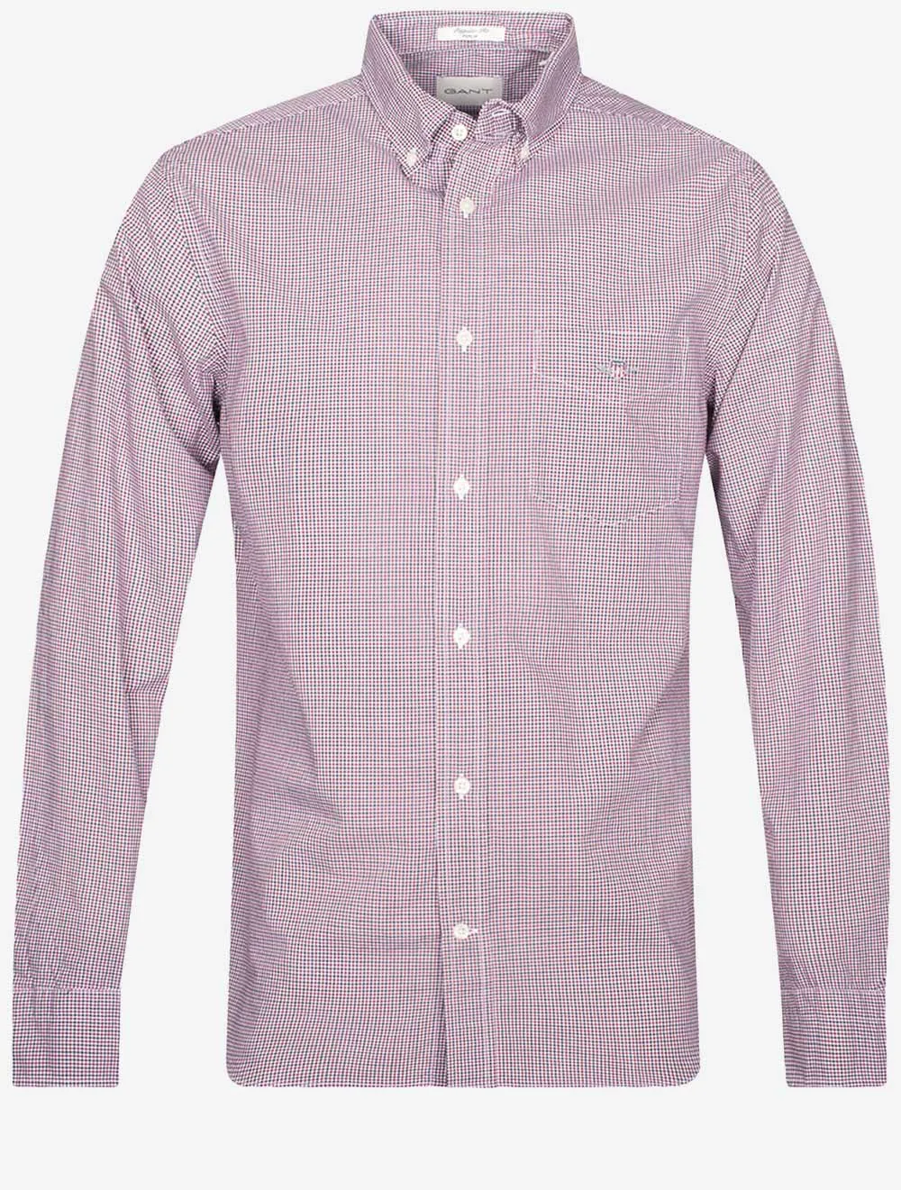 Regular Poplin Micro Check Shirt Plumped Red