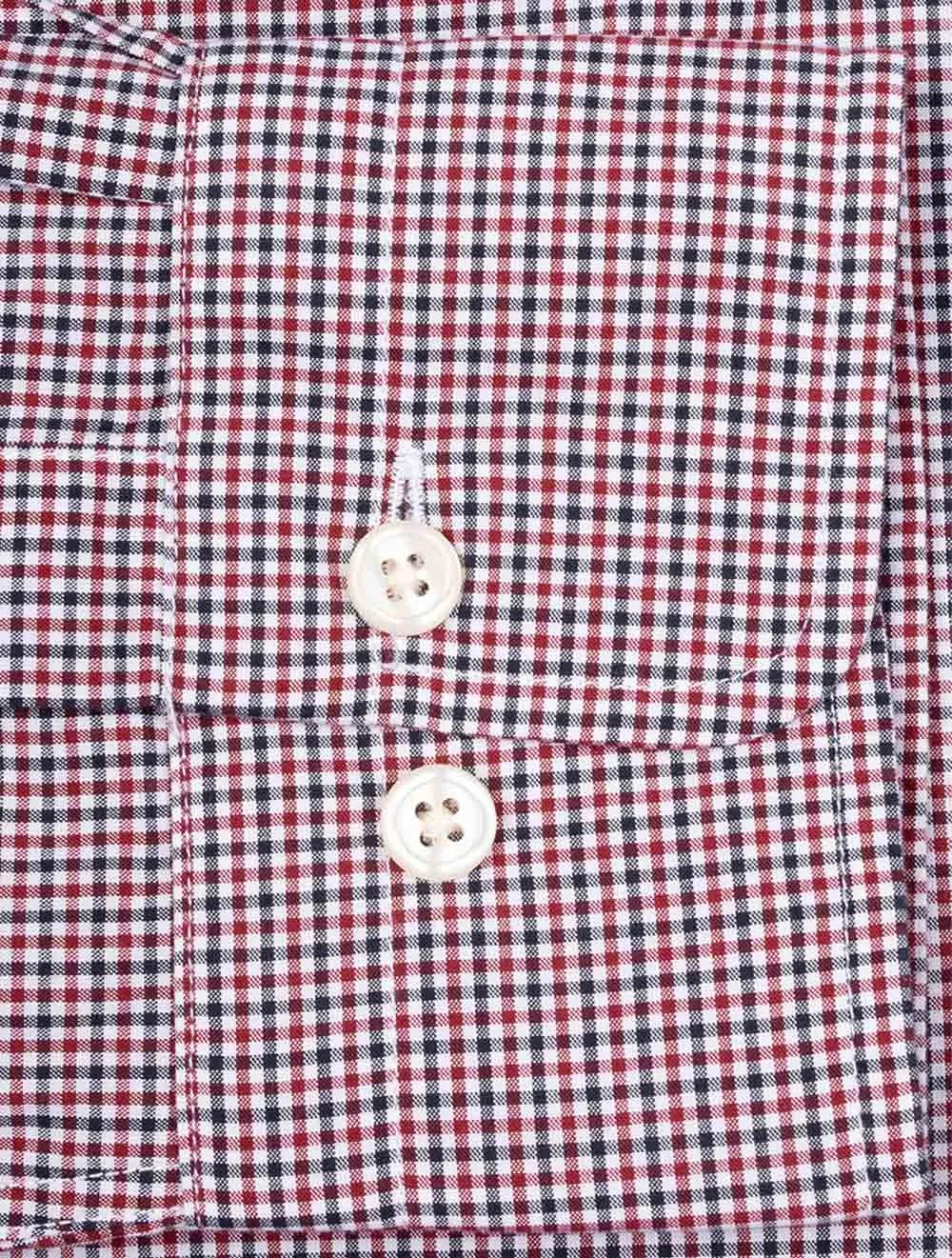 Regular Poplin Micro Check Shirt Plumped Red