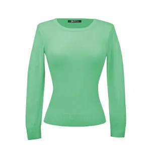 Retro Crew Neck Sweater - Mint