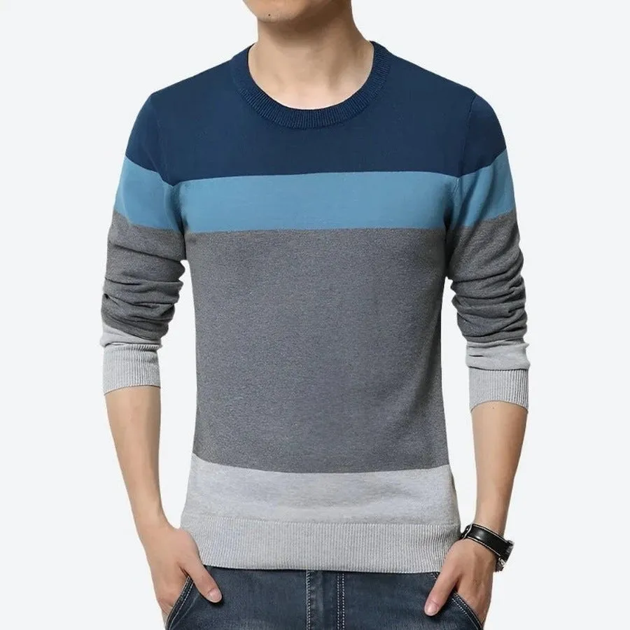 Stylish Color-Block Crewneck Sweaters