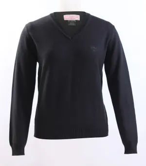 Sweater V-neck Knit Black With TMM logo