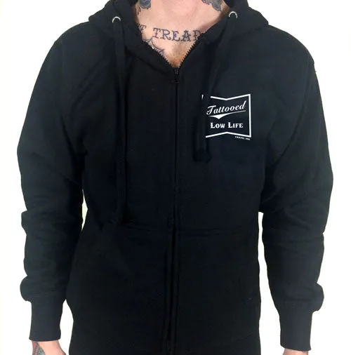 Tattooed Low Life ZIPPERED Men's Hoodie