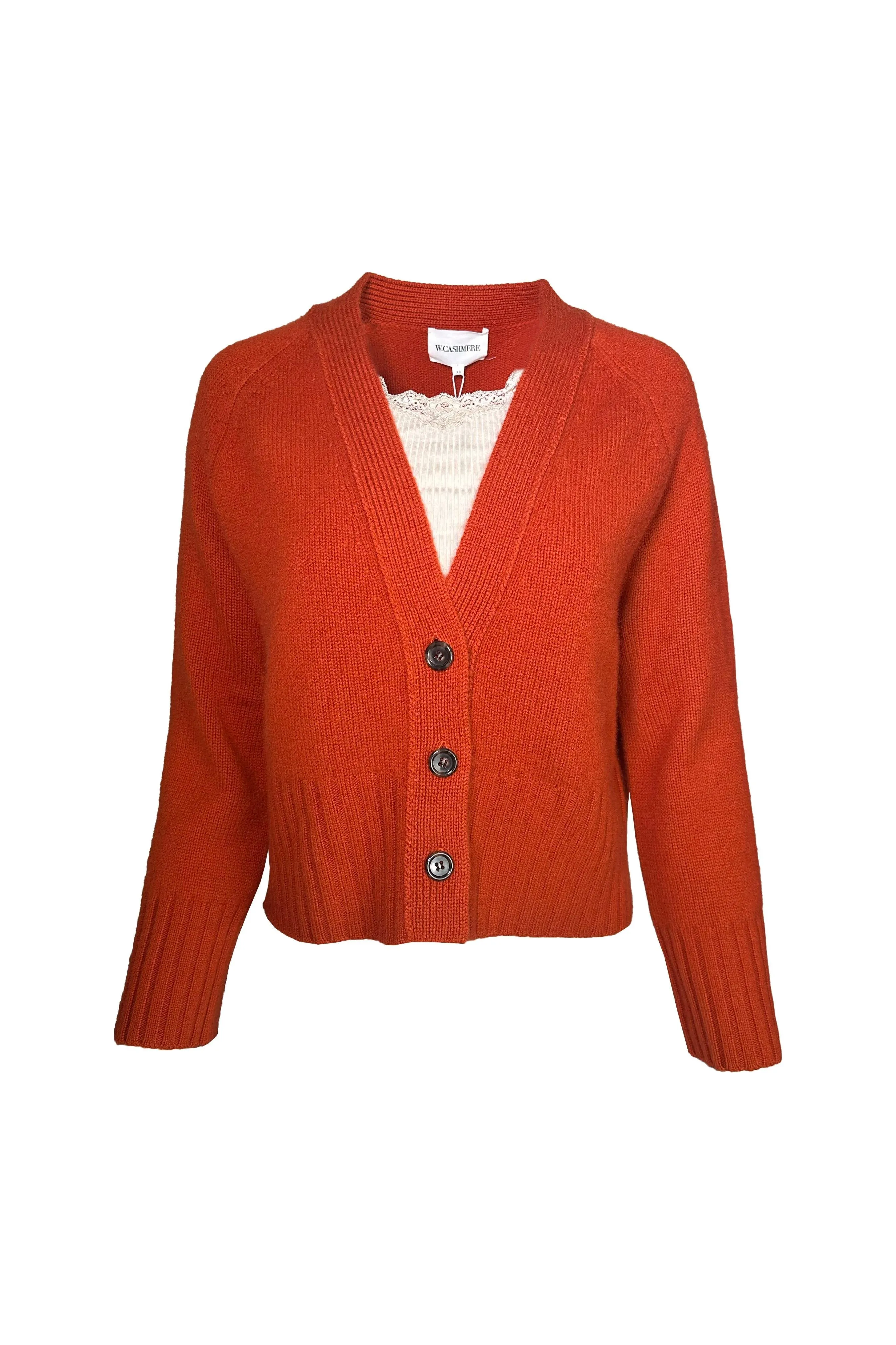 W. Cashmere Emily Cardigan 24FHA0157R1 | Maple Red