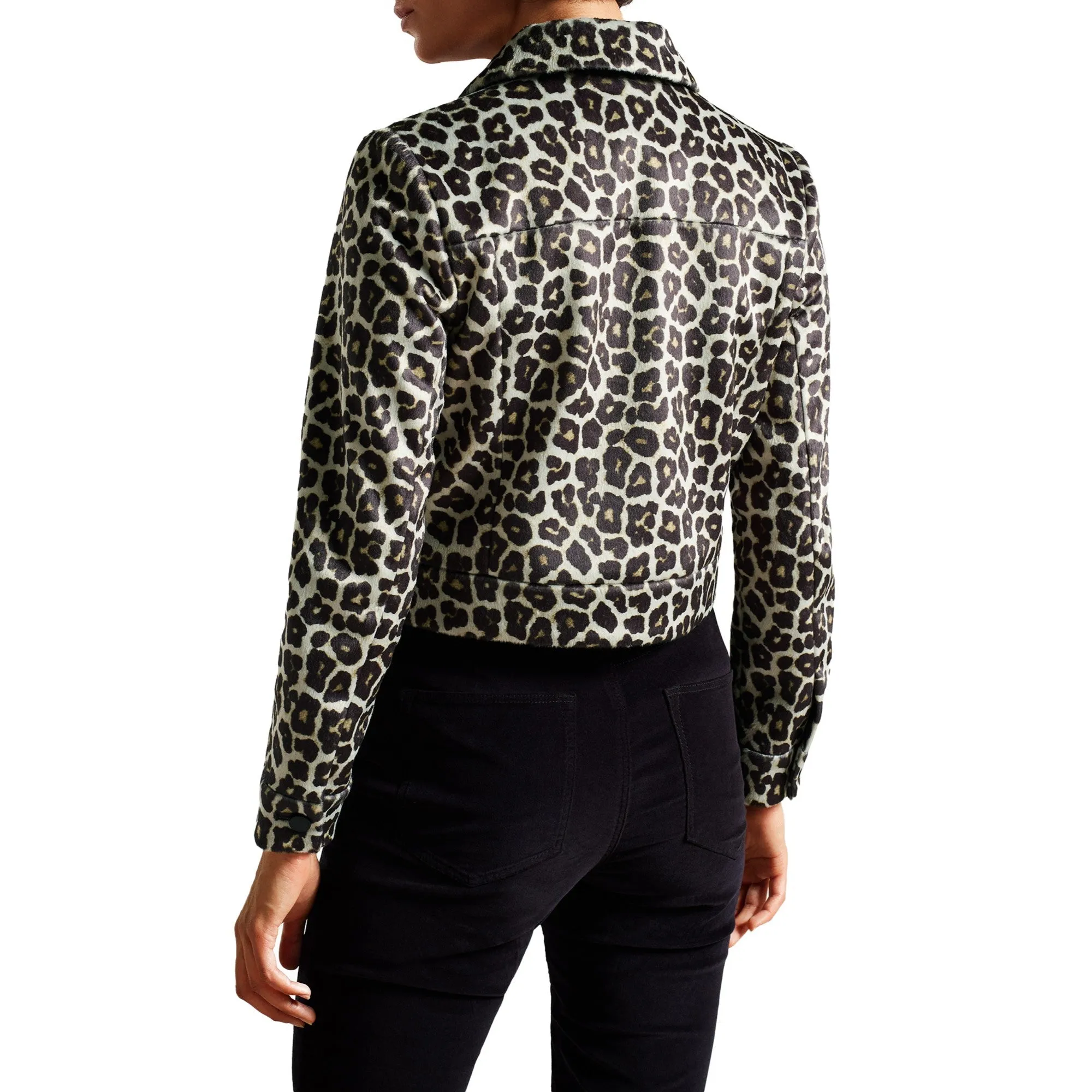 Women Wmj-Pelham-Cropped Animal Pony Jacket - Black