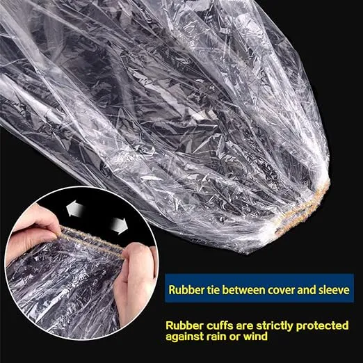 Xrkuu 10 Pack Disposable Rain Ponchos, Transparent Adult Emergency Waterproof Rain Coat, Portable Raincoats with Drawstring Hood & Elasticated Wrists for Camping, Hiking, Fishing, Outdoor Activities