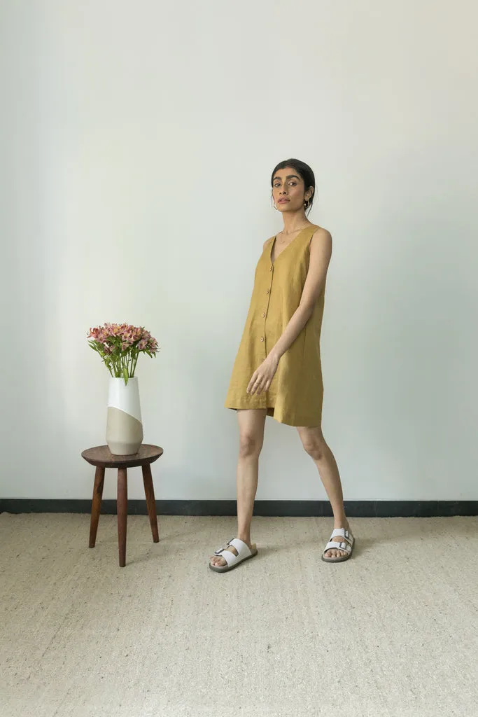 Yellow Flowy Mini Dress